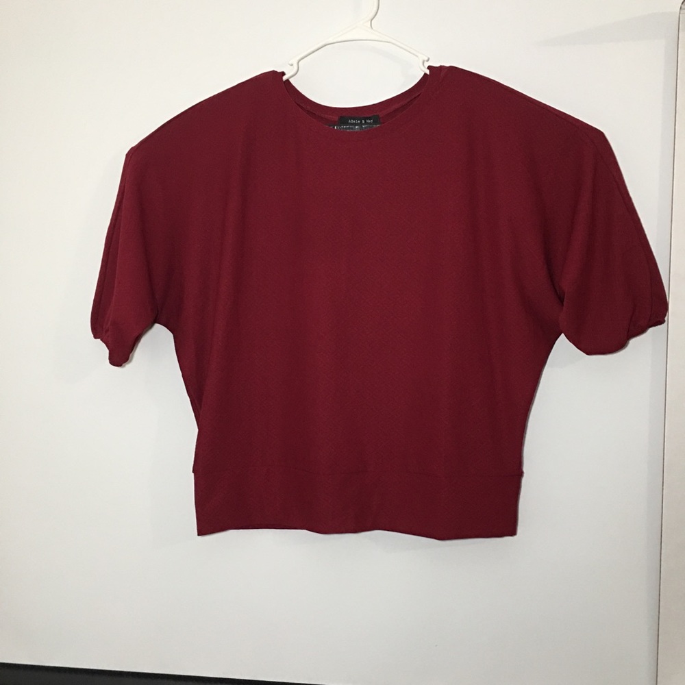 Adele & May Red Dolman Blouse Size L .